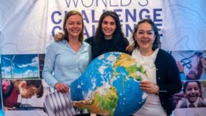 Three students at World's Challenge Challenge