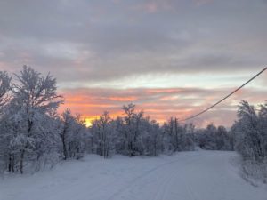 Ski tracks in lapland