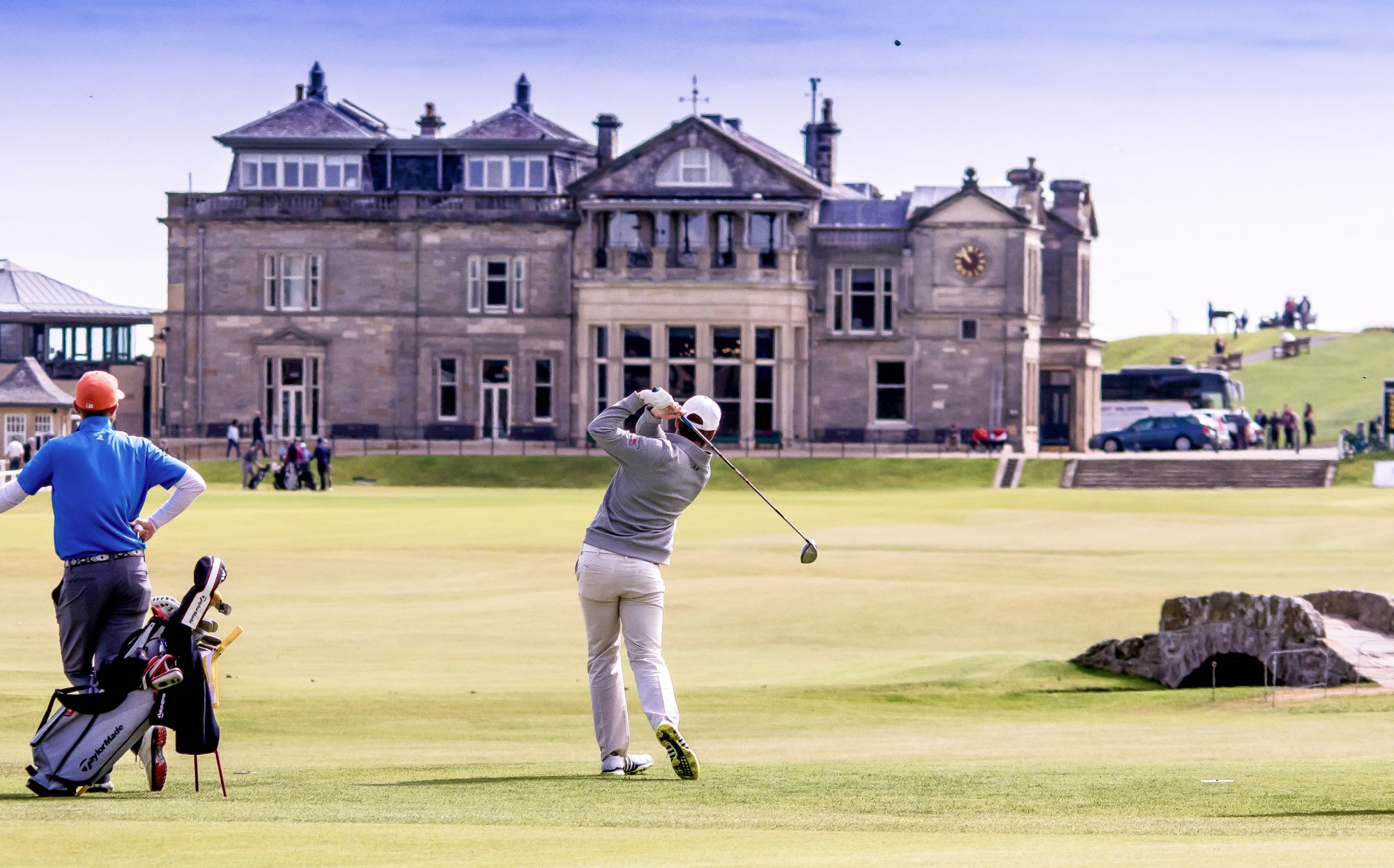 University of St Andrews' Golf Scholar putting on the 17th green on the Old Course